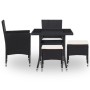 Garden furniture 5 pieces synthetic rattan and black glass by vidaXL, Garden sets - Ref: Foro24-46175, Price: 224,26 €, Disco...