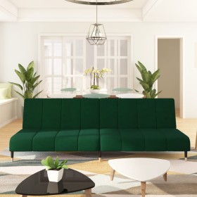 Dark green velvet 2-seater sofa bed by , Sofas - Ref: Foro24-375876, Price: 236,01 €, Discount: %