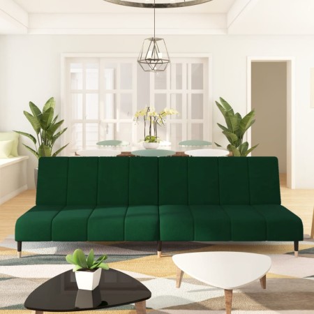 Dark green velvet 2-seater sofa bed by , Sofas - Ref: Foro24-375876, Price: 235,70 €, Discount: %