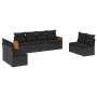 Set aus 8-teiligen Gartensofas und Kissen Kunstrattan schwarz von , Gartensets - Ref: Foro24-3259969, Preis: 489,70 €, Rabatt: %