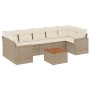 Gartensofa-Set mit beigen Kissen 8 Stück PE-Rattan von , Gartensets - Ref: Foro24-3224035, Preis: 661,65 €, Rabatt: %