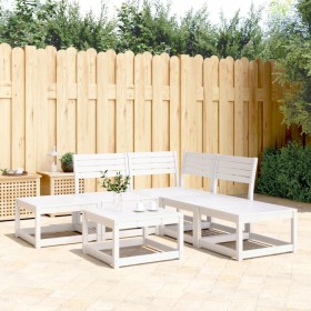 5-teilige Gartensofagarnitur massives Zirbenholz weiß von , Gartensets - Ref: Foro24-3216956, Preis: 381,94 €, Rabatt: %