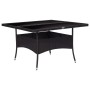 Synthetic rattan and black glass garden dining table by vidaXL, Garden tables - Ref: Foro24-46189, Price: 172,88 €, Discount: %