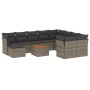 Set mit 11 Gartensofas und Kissen synthetisches Rattangrau von , Gartensets - Ref: Foro24-3223974, Preis: 662,00 €, Rabatt: %