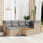 Set of 7-piece garden sofas and beige synthetic rattan cushions by , Garden sets - Ref: Foro24-3223749, Price: 443,53 €, Disc...