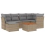 Set of 7-piece garden sofas and beige synthetic rattan cushions by , Garden sets - Ref: Foro24-3223749, Price: 443,53 €, Disc...