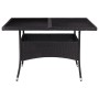 Mesa de comedor de jardín ratán sintético y vidrio negro de vidaXL, Mesas de jardín - Ref: Foro24-46189, Precio: 168,99 €, De...