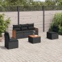 Set aus 6-teiligen Gartensofas und Kissen Kunstrattan schwarz von , Gartensets - Ref: Foro24-3259934, Preis: 368,86 €, Rabatt: %