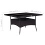 Mesa de comedor de jardín ratán sintético y vidrio negro de vidaXL, Mesas de jardín - Ref: Foro24-46189, Precio: 168,99 €, De...