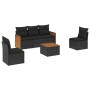 Set aus 6-teiligen Gartensofas und Kissen Kunstrattan schwarz von , Gartensets - Ref: Foro24-3259934, Preis: 368,86 €, Rabatt: %