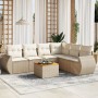 Set aus 7-teiligen Gartensofas und Kissen, synthetisches Rattan, beige von , Gartensets - Ref: Foro24-3257353, Preis: 533,65 ...