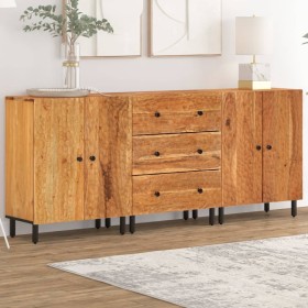 Set of 3 solid acacia wood auxiliary cabinets measuring 60x33x75 cm each. by , Sideboards - Ref: Foro24-3206286, Price: 466,7...