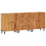 Set of 3 solid acacia wood auxiliary cabinets measuring 60x33x75 cm each. by , Sideboards - Ref: Foro24-3206286, Price: 447,9...