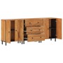 Set of 3 solid acacia wood auxiliary cabinets measuring 60x33x75 cm each. by , Sideboards - Ref: Foro24-3206286, Price: 447,9...