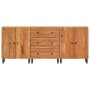 Set of 3 solid acacia wood auxiliary cabinets measuring 60x33x75 cm each. by , Sideboards - Ref: Foro24-3206286, Price: 447,9...