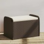 Storage bench with brown synthetic rattan cushion 80x51x52 cm by , garden benches - Ref: Foro24-365732, Price: 114,71 €, Disc...