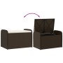 Storage bench with brown synthetic rattan cushion 80x51x52 cm by , garden benches - Ref: Foro24-365732, Price: 114,71 €, Disc...