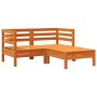 2-Sitzer Gartensofa mit Fußstütze Zirbenholz wachsbraun von , Modulare Sofas für den Außenbereich - Ref: Foro24-838023, Preis...