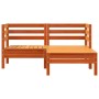 2-Sitzer Gartensofa mit Fußstütze Zirbenholz wachsbraun von , Modulare Sofas für den Außenbereich - Ref: Foro24-838023, Preis...