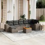 Garden sofa set 8 pieces and gray synthetic rattan cushions by , Garden sets - Ref: Foro24-3265183, Price: 533,49 €, Discount: %