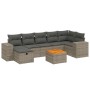 Garden sofa set 8 pieces and gray synthetic rattan cushions by , Garden sets - Ref: Foro24-3265183, Price: 533,49 €, Discount: %