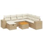 Garden sofa set with beige cushions, 8 pieces, PE rattan. by , Garden sets - Ref: Foro24-3265188, Price: 623,98 €, Discount: %