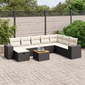 Set aus 8-teiligen Gartensofas und Kissen Kunstrattan schwarz von , Gartensets - Ref: Foro24-3265207, Preis: 554,56 €, Rabatt: %