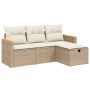 Garden sofa set with 4-piece synthetic rattan beige cushions by , Garden sets - Ref: Foro24-3265272, Price: 322,14 €, Discoun...