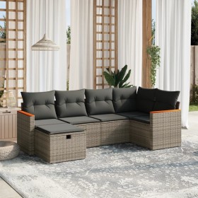 6-piece garden furniture set with gray synthetic rattan cushions by , Garden sets - Ref: Foro24-3265302, Price: 402,65 €, Dis...