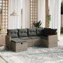 6-piece garden furniture set with gray synthetic rattan cushions by , Garden sets - Ref: Foro24-3265302, Price: 391,06 €, Dis...