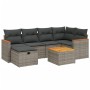 7-piece garden sofa set with gray PE rattan cushions by , Garden sets - Ref: Foro24-3265309, Price: 431,51 €, Discount: %