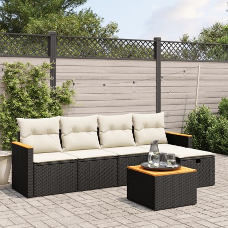 Set aus 6-teiligen Gartensofas und Kissen Kunstrattan schwarz von , Gartensets - Ref: Foro24-3265291, Preis: 342,05 €, Rabatt: %