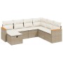 Set aus 7-teiligen Gartensofas und Kissen, synthetisches Rattan, beige von , Gartensets - Ref: Foro24-3265328, Preis: 570,99 ...