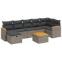 Garden sofa set 8 pieces and gray synthetic rattan cushions by , Garden sets - Ref: Foro24-3265323, Price: 505,66 €, Discount: %