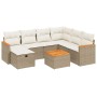 Garden sofa set with beige cushions, 8 pieces, PE rattan. by , Garden sets - Ref: Foro24-3265335, Price: 597,64 €, Discount: %