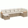 Set of 7-piece garden sofas and beige synthetic rattan cushions by , Garden sets - Ref: Foro24-3265314, Price: 543,69 €, Disc...