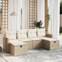 Garden sofa set with 6-piece synthetic rattan beige cushions by , Garden sets - Ref: Foro24-3265342, Price: 459,69 €, Discoun...