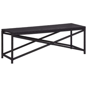 Banco de jardín ratán sintético negro 120 cm de vidaXL, Bancos de jardín - Ref: Foro24-46210, Precio: 66,91 €, Descuento: %