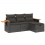 Set mit 4 Gartensofas mit Kissen Kunstrattan schwarz von , Gartensets - Ref: Foro24-3265486, Preis: 273,70 €, Rabatt: %