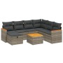 Garden sofa set 8 pieces and gray synthetic rattan cushions by , Garden sets - Ref: Foro24-3265337, Price: 505,66 €, Discount: %