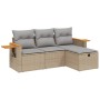 Garden sofa set with beige mixed cushions 4 pieces PE rattan by , Garden sets - Ref: Foro24-3265490, Price: 289,07 €, Discoun...