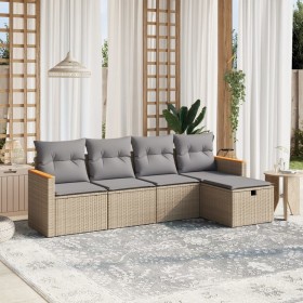 Set Gartensofas mit beigen Kissen Mix 5 Stück PE Rattan von , Gartensets - Ref: Foro24-3265287, Preis: 320,03 €, Rabatt: %