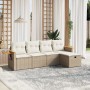 Garden sofa set with 5-piece synthetic rattan beige cushions by , Garden sets - Ref: Foro24-3265503, Price: 454,39 €, Discoun...