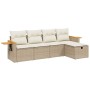 Garden sofa set with 5-piece synthetic rattan beige cushions by , Garden sets - Ref: Foro24-3265503, Price: 454,39 €, Discoun...