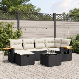 7-piece garden dining set with black synthetic rattan cushions by , Garden sets - Ref: Foro24-3265522, Price: 450,64 €, Disco...