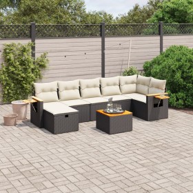 Set aus 8-teiligen Gartensofas und Kissen Kunstrattan schwarz von , Gartensets - Ref: Foro24-3265536, Preis: 521,99 €, Rabatt: %