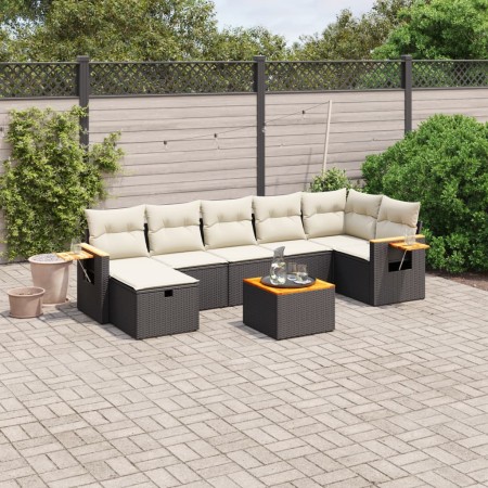 Set aus 8-teiligen Gartensofas und Kissen Kunstrattan schwarz von , Gartensets - Ref: Foro24-3265536, Preis: 505,99 €, Rabatt: %