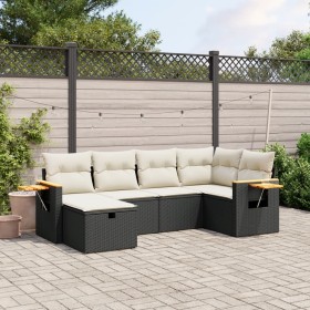 Set aus 6-teiligen Gartensofas und Kissen Kunstrattan schwarz von , Gartensets - Ref: Foro24-3265515, Preis: 397,96 €, Rabatt: %