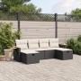 Set aus 6-teiligen Gartensofas und Kissen Kunstrattan schwarz von , Gartensets - Ref: Foro24-3265557, Preis: 370,64 €, Rabatt: %