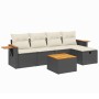 Set aus 6-teiligen Gartensofas und Kissen Kunstrattan schwarz von , Gartensets - Ref: Foro24-3265508, Preis: 372,12 €, Rabatt: %